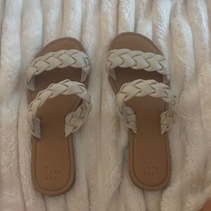 A New Day Women's Cream Braided Sandals